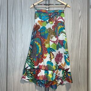 Trina Turk Floral Print Silk/Cotton Swim Cover-Up Dress